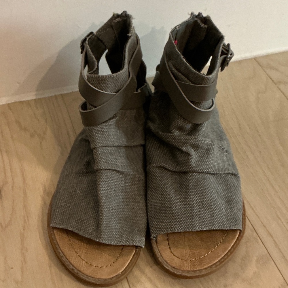 Blowfish Gray and Brown Sandals